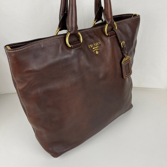 Prada Handbags - Prada Large Leather Shopper Tote BN1713 - Authenticity Certified